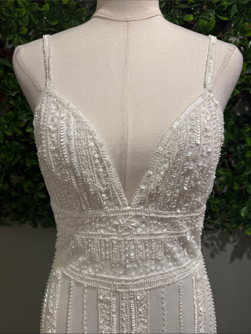 NWT- Stunning Vow White Beaded Sequin Maxi Dress - Picture 4 of 16